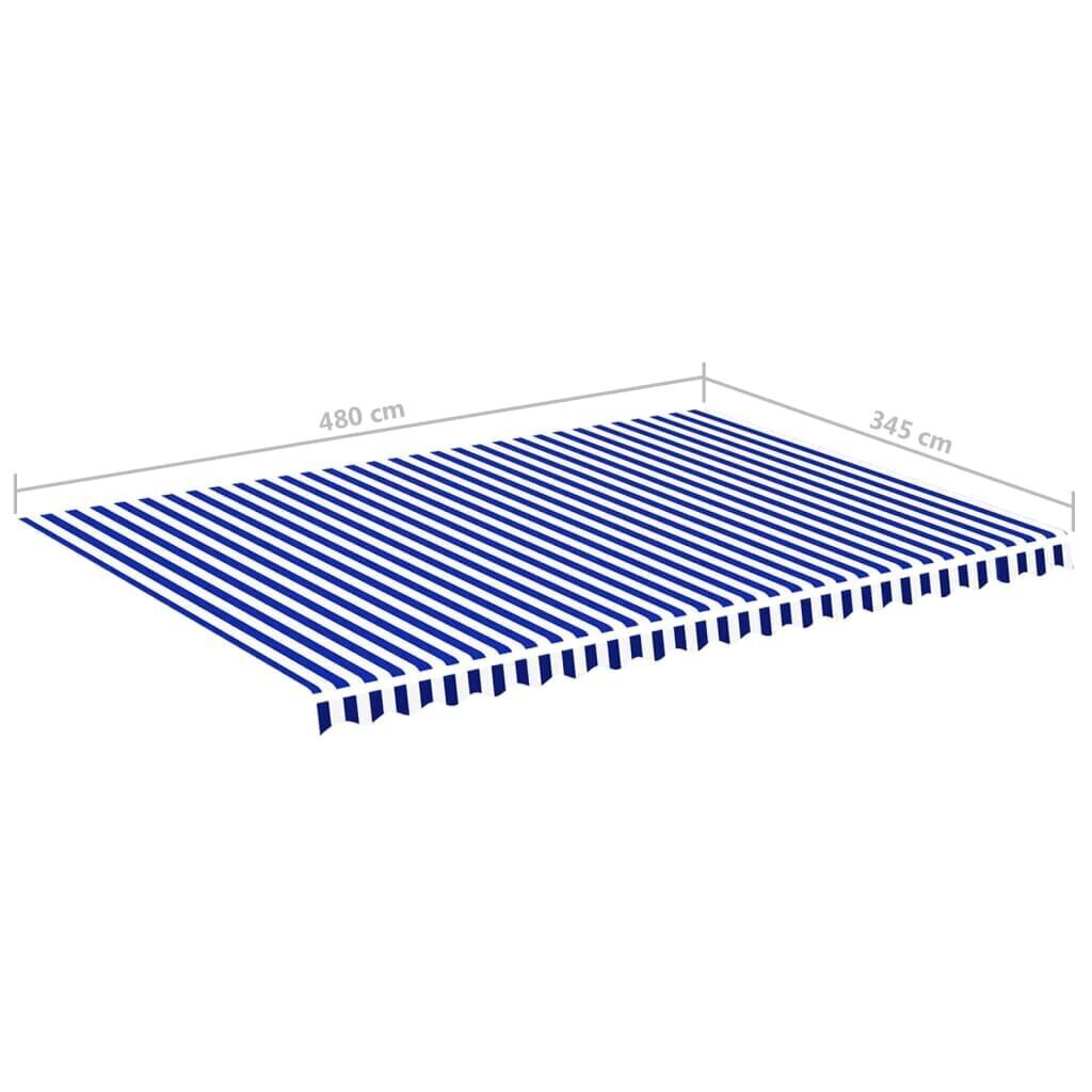 vidaXL varikatuse asenduskangas, sinine ja valge, 5 x 3,5 m hind ja info | Päikesevarjud, markiisid ja alused | kaup24.ee