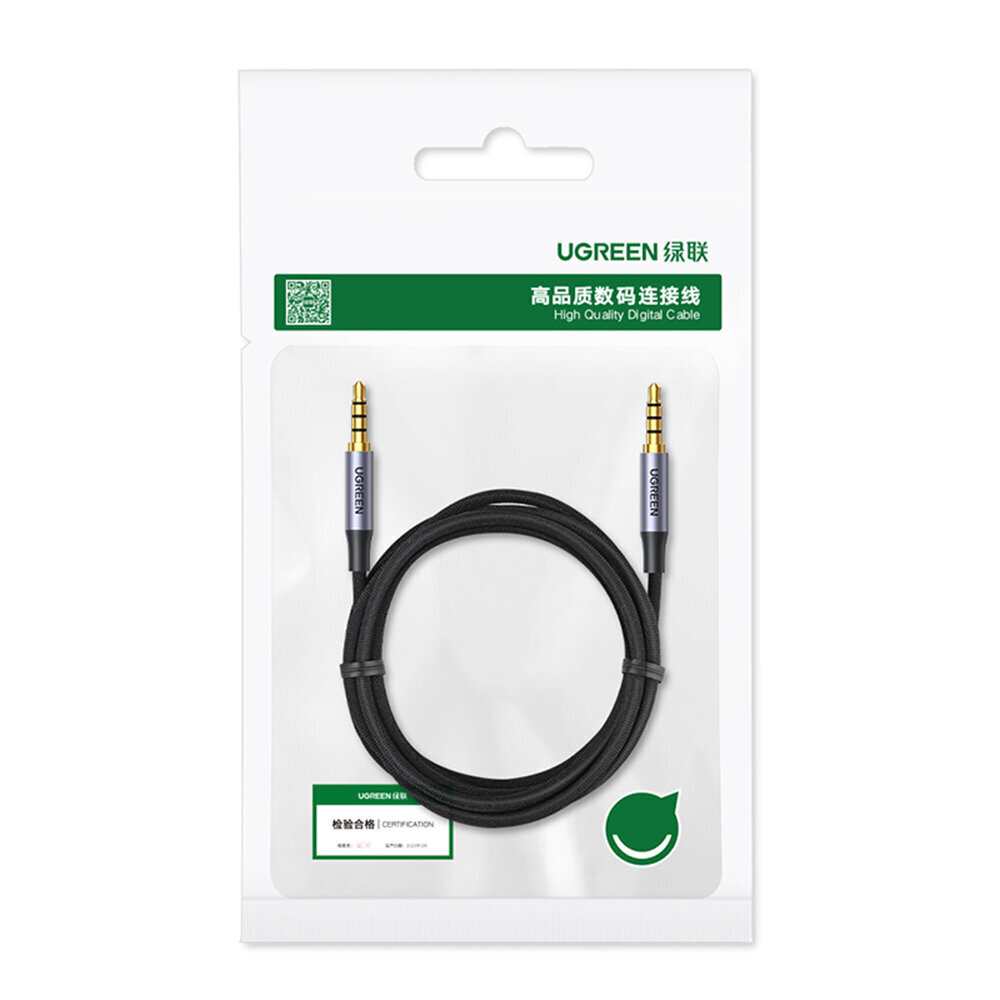 Ugreen cable AUX mini jack 3.5mm cable (male) - 3.5mm mini jack (male) 2m black (AV183) hind ja info | Mobiiltelefonide kaablid | kaup24.ee