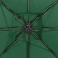 vidaXL konsooldisainiga päikesevari topelt ülaosaga 300x300cm roheline цена и информация | Зонты, маркизы, стойки | kaup24.ee
