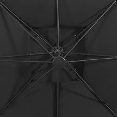 vidaXL konsooldisainiga päikesevari topelt ülaosaga, 300 x 300cm, must цена и информация | Зонты, маркизы, стойки | kaup24.ee