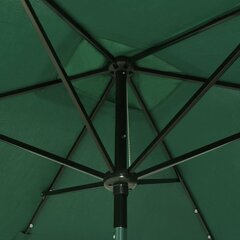 vidaXL päikesevari LEDide ja teraspostiga, roheline, 2 x 3 m цена и информация | Зонты, маркизы, стойки | kaup24.ee