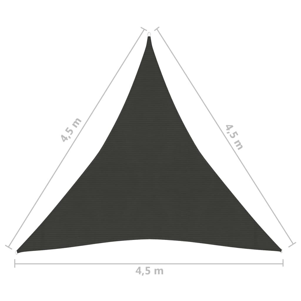 vidaXL päikesepuri 160 g/m², antratsiithall, 4,5 x 4,5 x 4,5 m, HDPE hind ja info | Päikesevarjud, markiisid ja alused | kaup24.ee