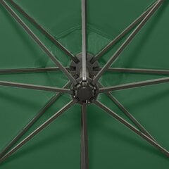 vidaXL konsooldisainiga päikesevari posti ja LEDiga, roheline, 300 cm цена и информация | Зонты, маркизы, стойки | kaup24.ee