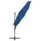 vidaXL konsooldisainiga päikesevari posti ja LEDiga taevasinine 300 cm hind ja info | Päikesevarjud, markiisid ja alused | kaup24.ee