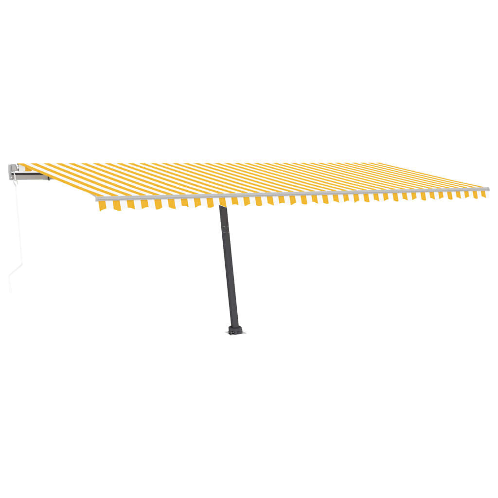 vidaXL automaatne varikatus LED, tuuleandur 600x300 cm, kollane/valge hind ja info | Päikesevarjud, markiisid ja alused | kaup24.ee