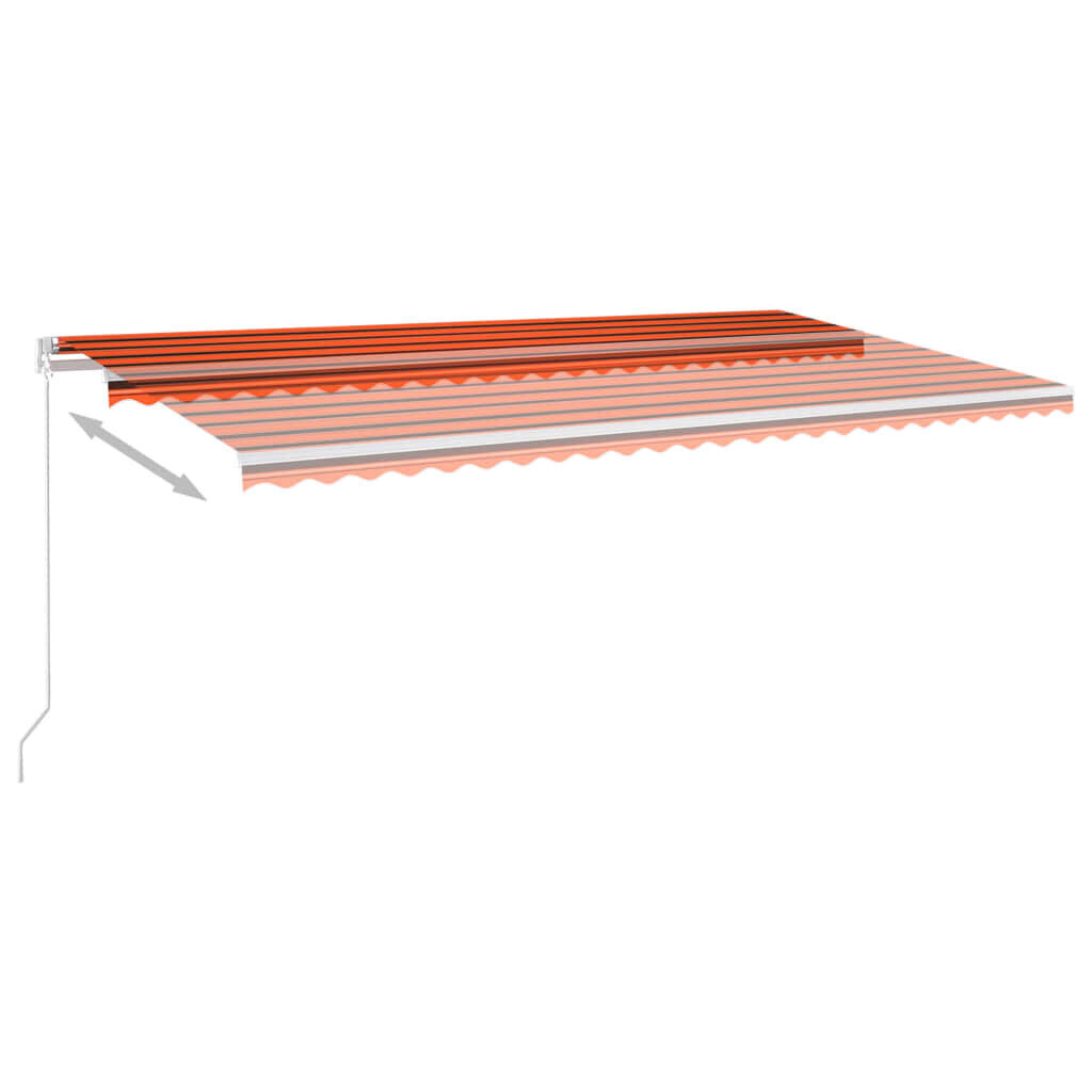 vidaXL automaatne varikatus LED, tuuleandur 600 x 300 cm, oranž/pruun цена и информация | Päikesevarjud, markiisid ja alused | kaup24.ee