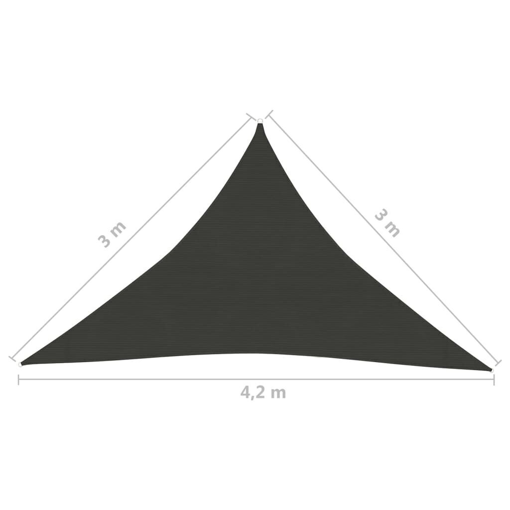 vidaXL päikesepuri 160 g/m² antratsiithall 3 x 3 x 4,2 m HDPE цена и информация | Päikesevarjud, markiisid ja alused | kaup24.ee