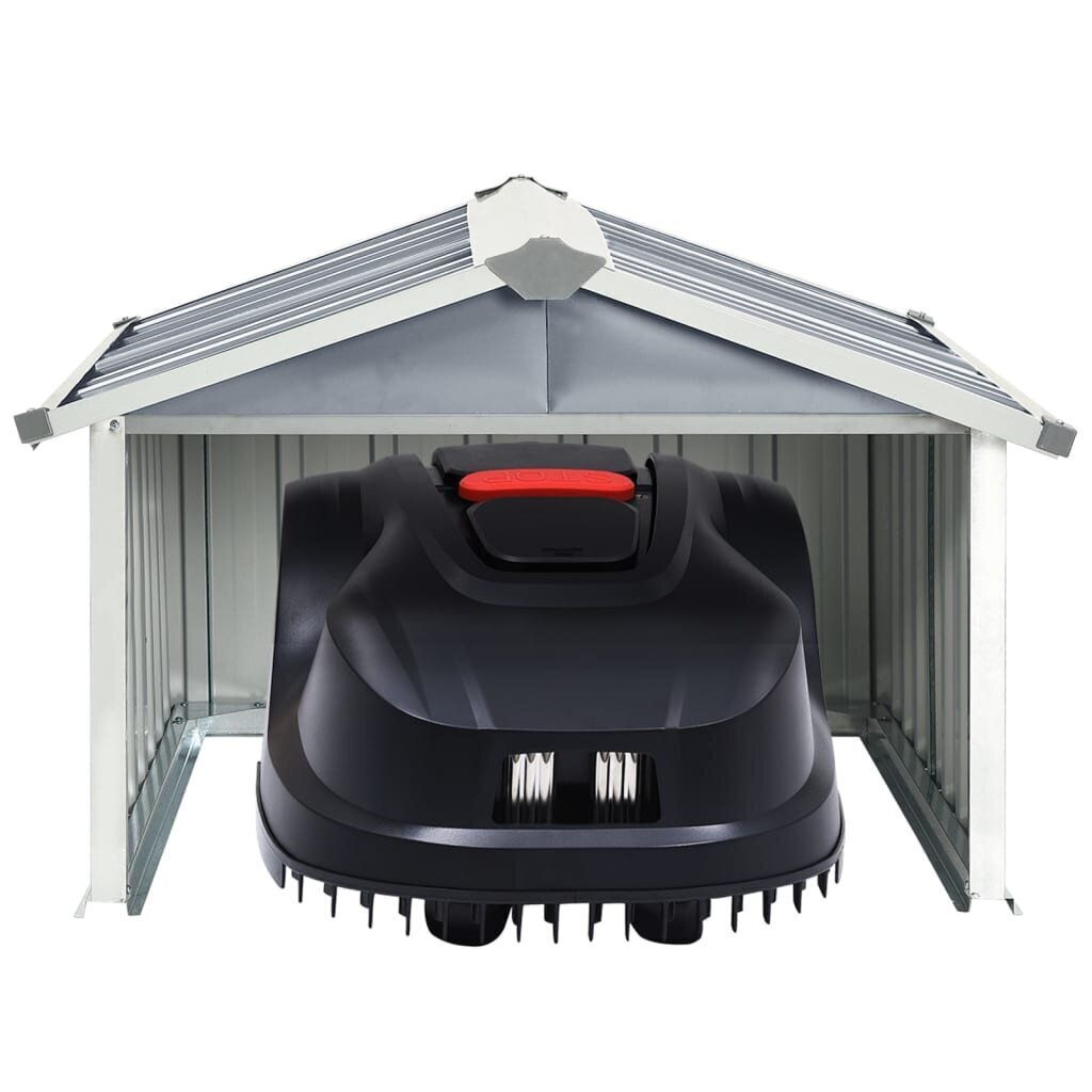 vidaXL robotmuruniiduki kuur, 92x97x63 cm, tsingitud teras, hall hind ja info | Päikesevarjud, markiisid ja alused | kaup24.ee
