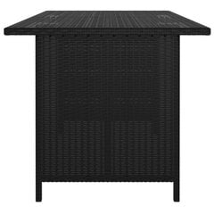 vidaXL aia söögilaud, must, 110 x 70 x 65 cm, polürotang цена и информация | Садовые столы и столики | kaup24.ee