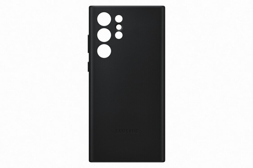 Leather Cover for Samsung Galaxy S22 Ultra, must цена и информация | Telefoni kaaned, ümbrised | kaup24.ee