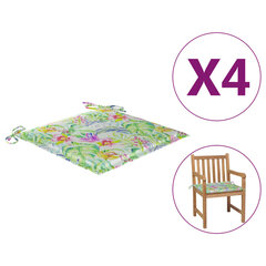 vidaXL aiatooli istmepadjad, 4 tk, lehemuster, 50 x 50 x 3 cm hind ja info | Toolipadjad ja -katted | kaup24.ee