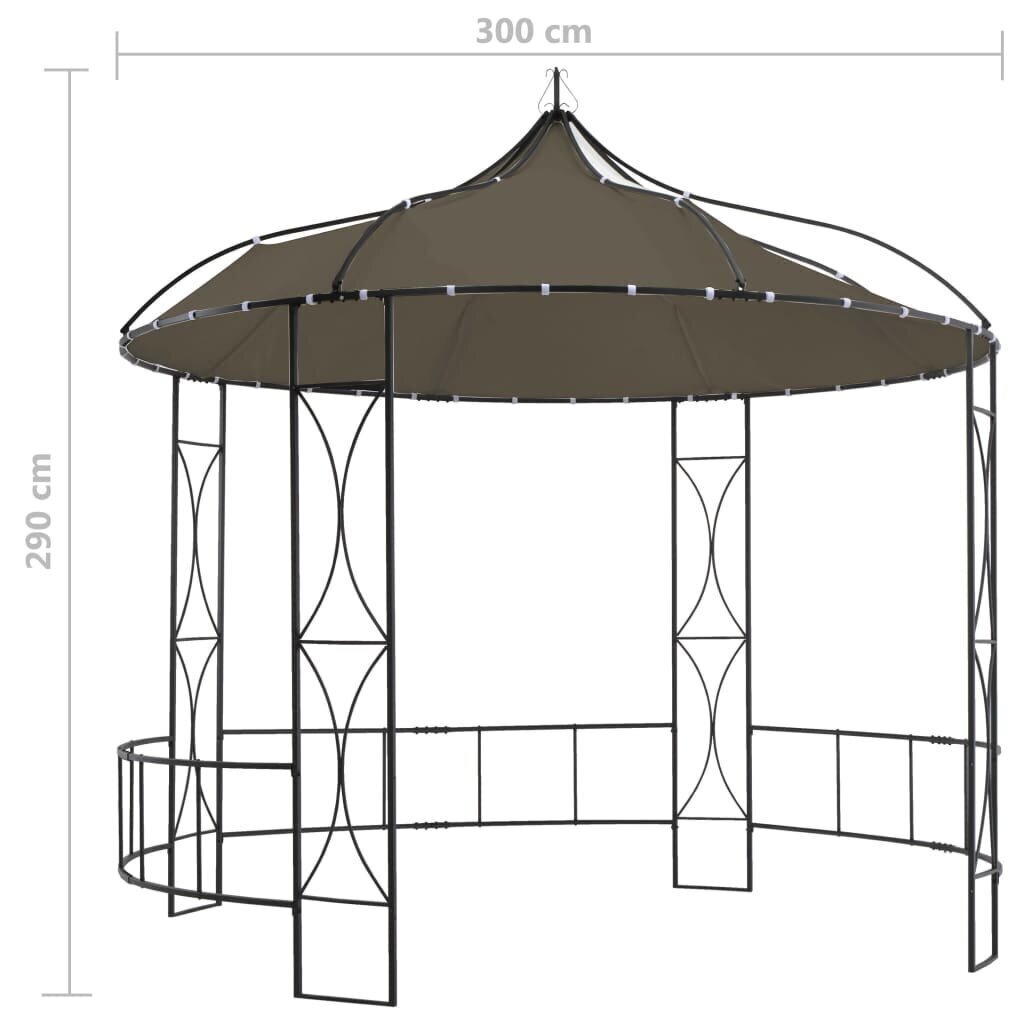 vidaXL varikatus 300 x 290 cm, pruunikashall, ümmargune цена и информация | Varikatused ja aiapaviljonid | kaup24.ee