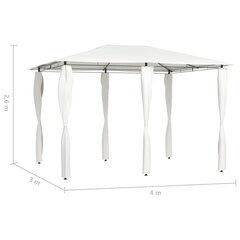 vidaXL lehtla postikatetega 3x4x2,6 m, kreemjas 160 g/m² цена и информация | Беседки, навесы, тенты | kaup24.ee