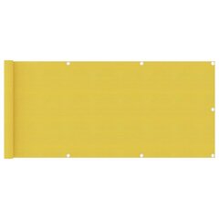 vidaXL rõdusirm, kollane, 75 x 500 cm, HDPE hind ja info | Päikesevarjud, markiisid ja alused | kaup24.ee