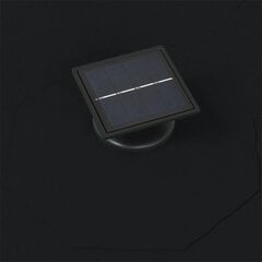 vidaXL seinale kinnitatav päikesevari LED-i ja metallpostiga, 300 cm, must hind ja info | Päikesevarjud, markiisid ja alused | kaup24.ee