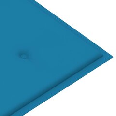 vidaXL aiapink sinise padjaga, 112 cm, toekas tiikpuu hind ja info | Aiapingid | kaup24.ee
