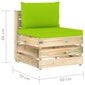 vidaXL keskmine diivan istmepatjadega, roheline, immutatud puit hind ja info | Aiatoolid | kaup24.ee