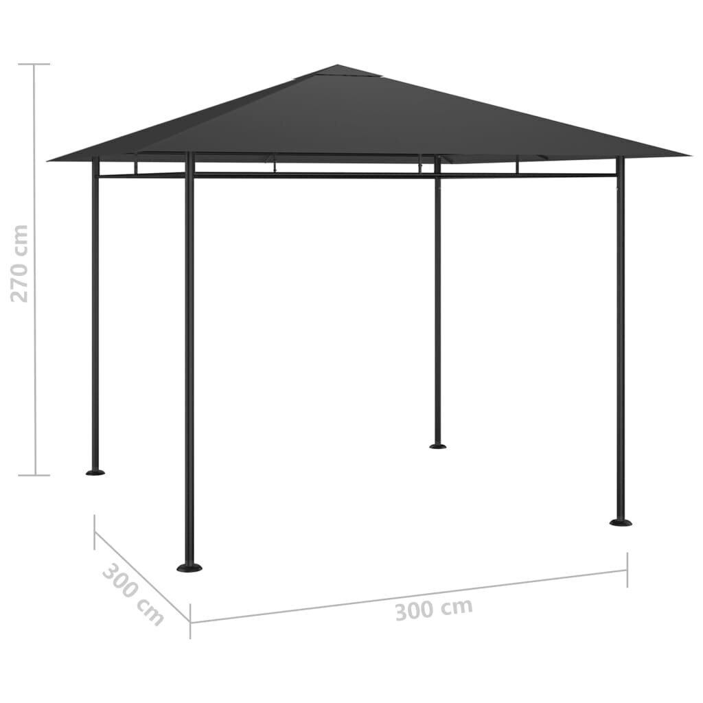 vidaXL lehtla 3x3x2,7 m, antratsiithall, 180 g/m² цена и информация | Varikatused ja aiapaviljonid | kaup24.ee