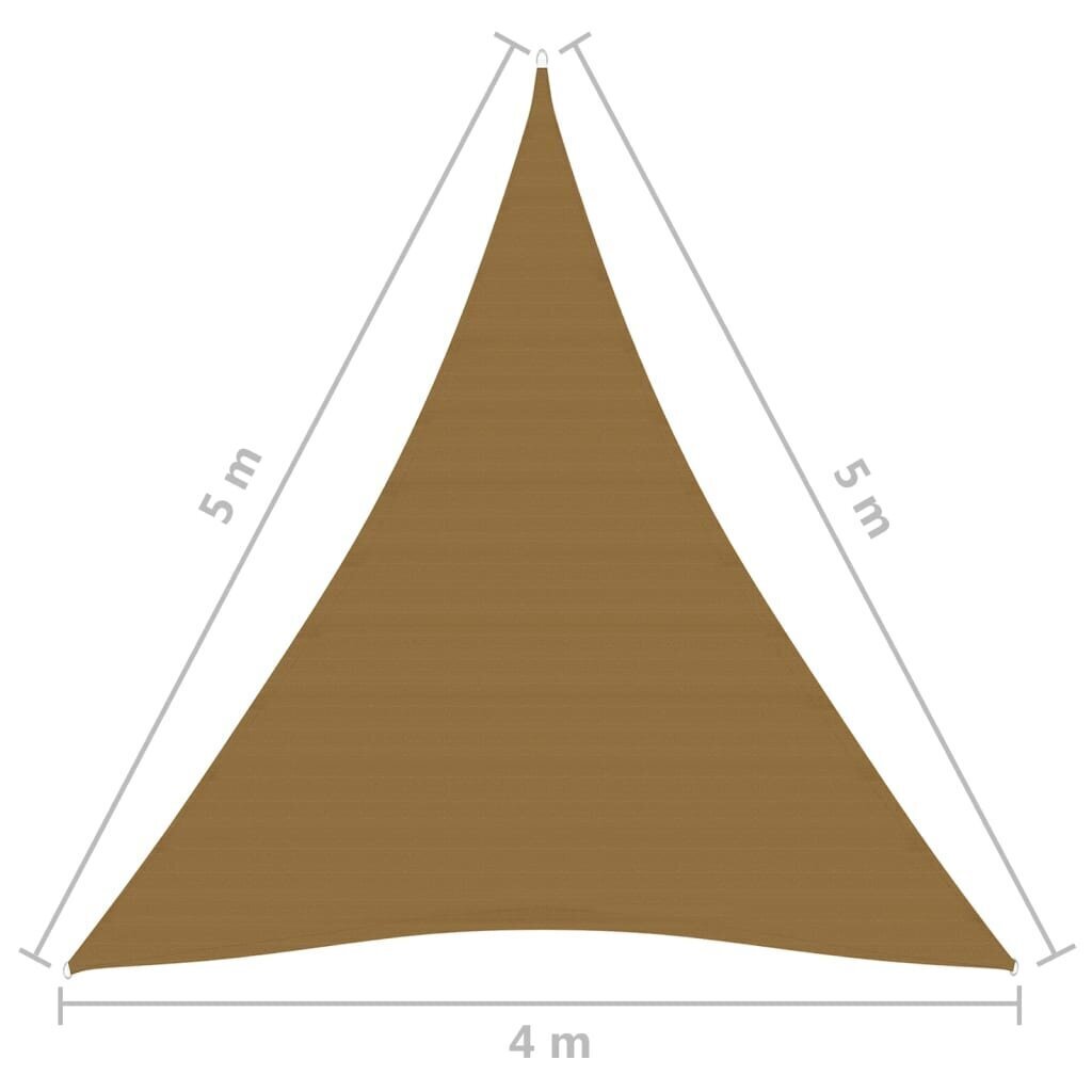 vidaXL päikesepuri 160 g/m² pruunikashall 4 x 5 x 5 m HDPE hind ja info | Päikesevarjud, markiisid ja alused | kaup24.ee