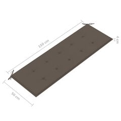 vidaXL aiapink padjaga, 157 cm, toekas akaatsiapuit цена и информация | Скамейки | kaup24.ee