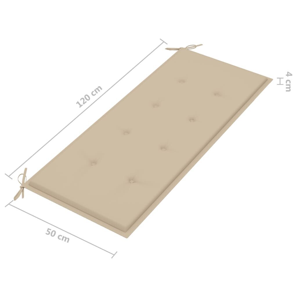 vidaXL kokkupandav aiapink padjaga, 118 cm, bambus цена и информация | Aiapingid | kaup24.ee