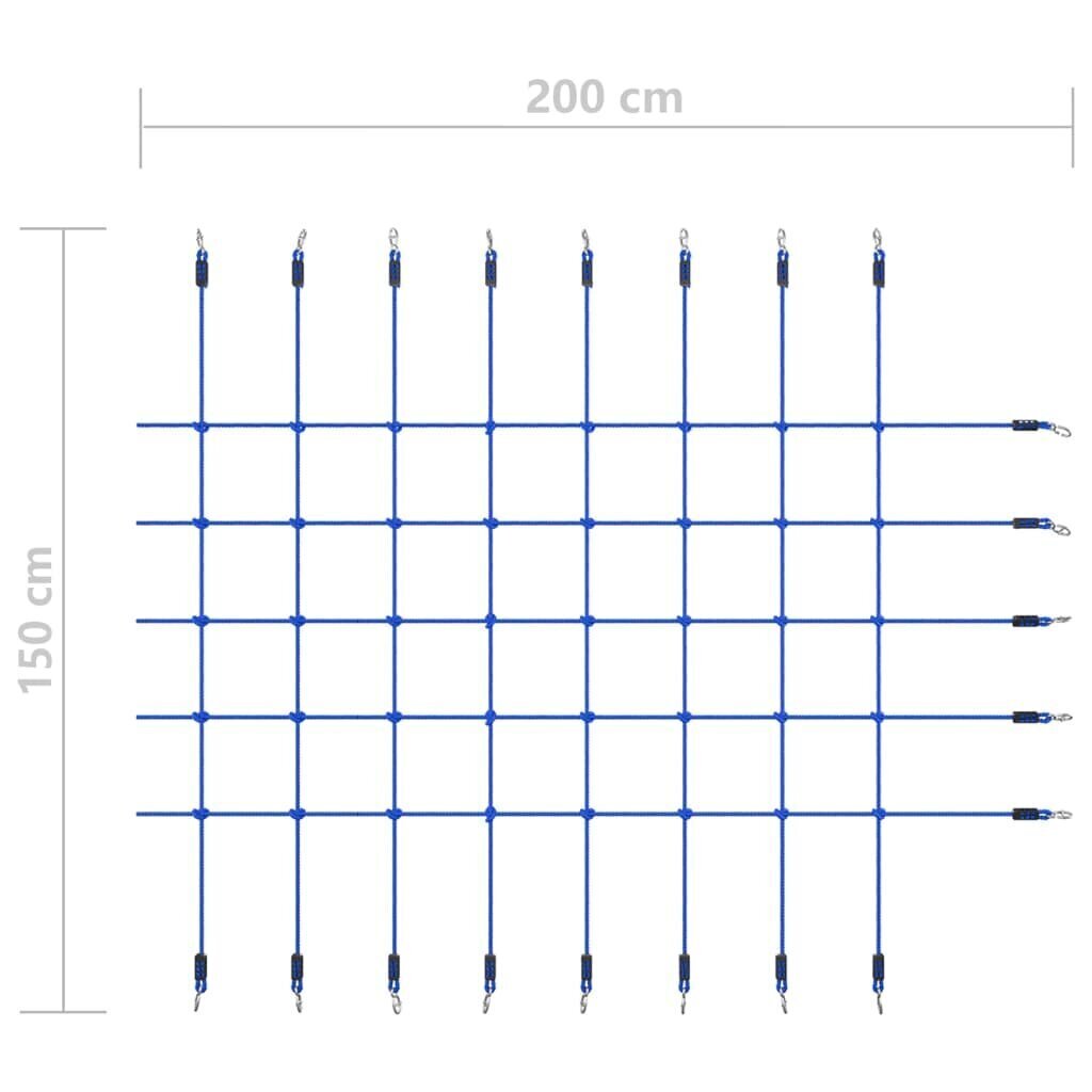 vidaXL ronimisvõrk, 200 x 150 cm, sinine hind ja info | Mänguväljakud, mängumajad | kaup24.ee