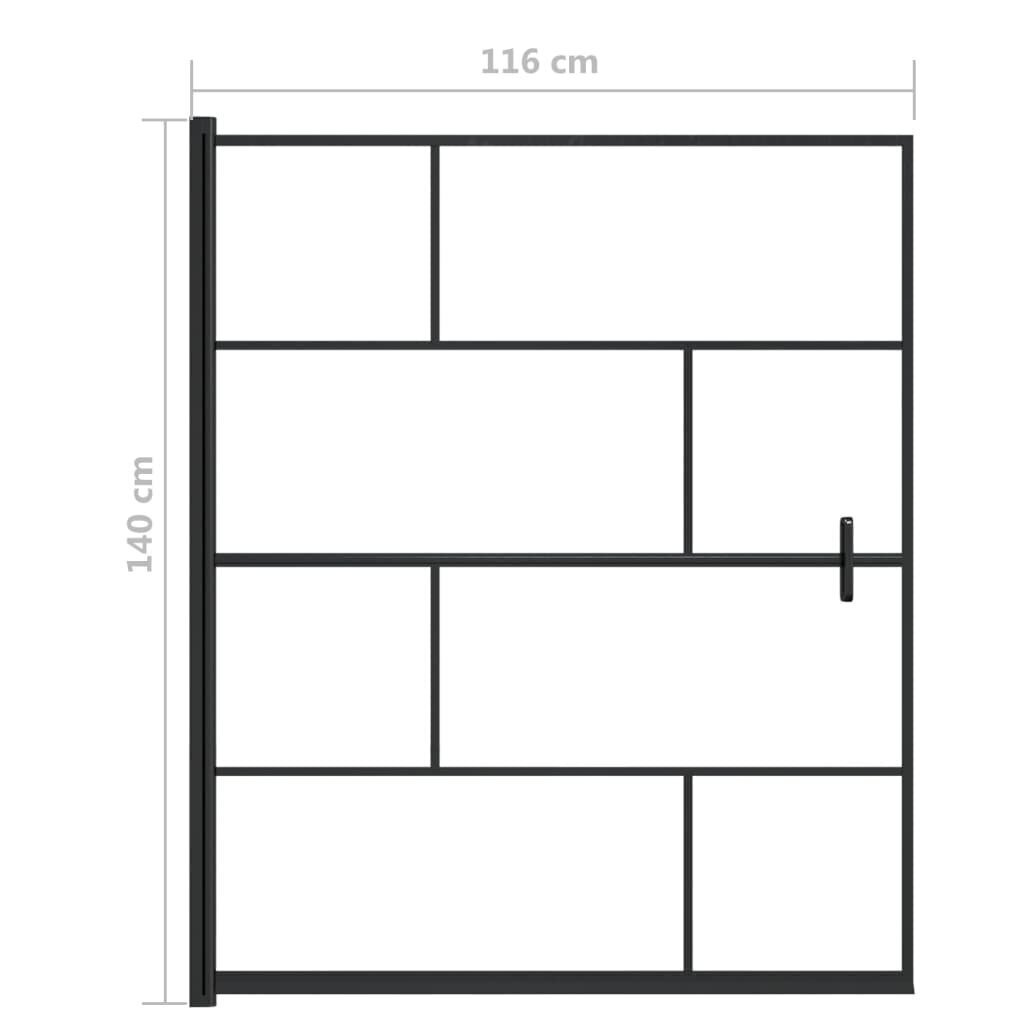 vidaXL dušinurga uks, ESG-klaas, 116x140 cm, must цена и информация | Dušikabiinide uksed ja seinad | kaup24.ee