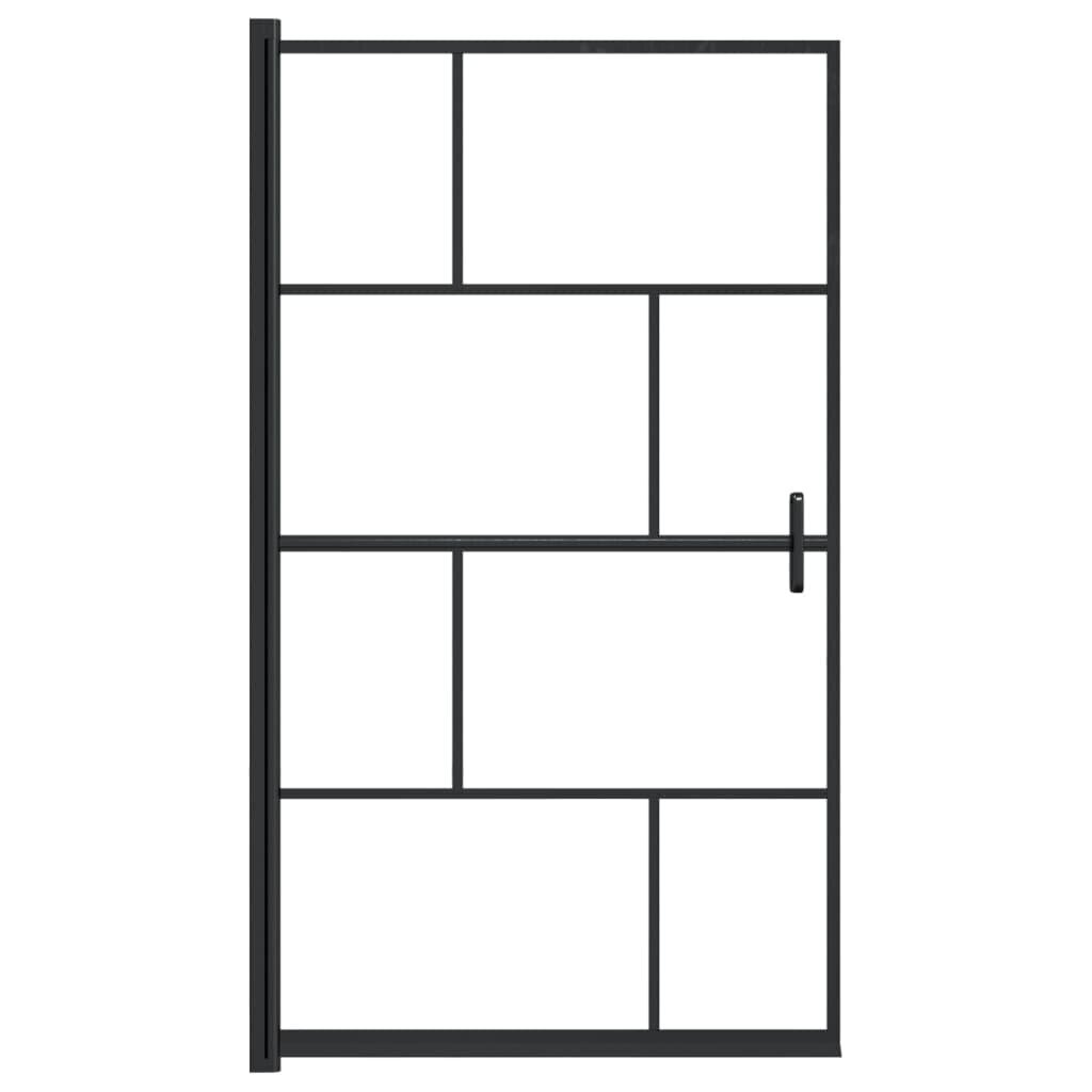 vidaXL dušinurga uks, ESG-klaas, 80x140 cm, must hind ja info | Dušikabiinide uksed ja seinad | kaup24.ee