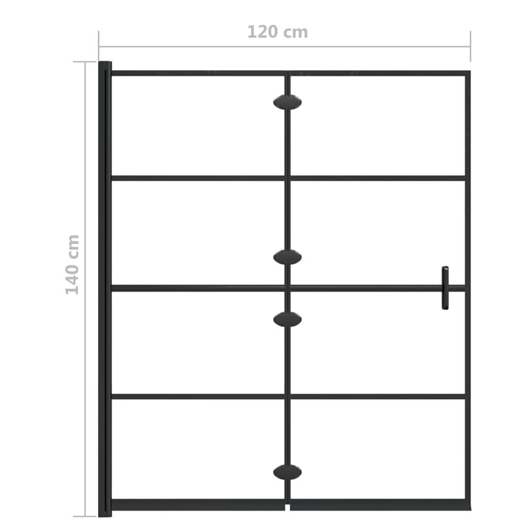 vidaXL volditav dušinurk, ESG-klaas, 120x140 cm, must hind ja info | Dušikabiinide uksed ja seinad | kaup24.ee