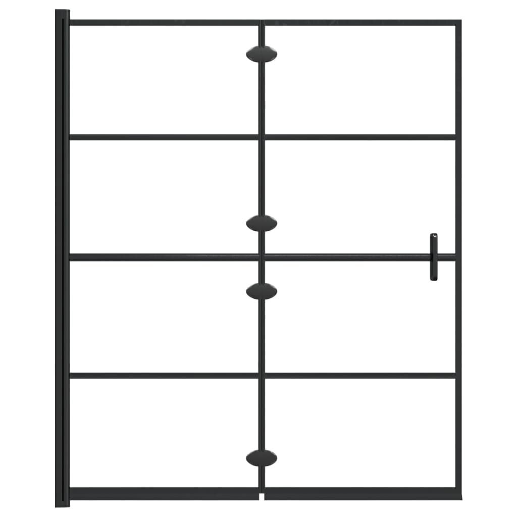 vidaXL volditav dušinurk, ESG-klaas, 120x140 cm, must цена и информация | Dušikabiinide uksed ja seinad | kaup24.ee