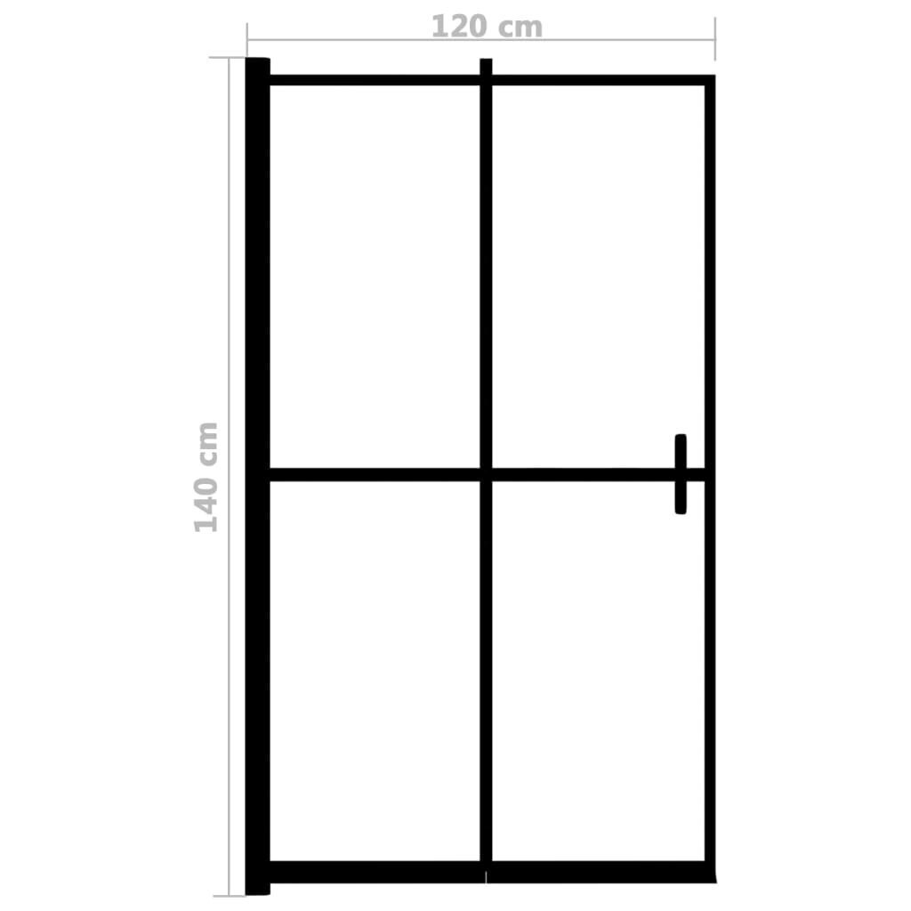 vidaXL volditav dušinurk, ESG-klaas, 120x140 cm, must hind ja info | Dušikabiinide uksed ja seinad | kaup24.ee