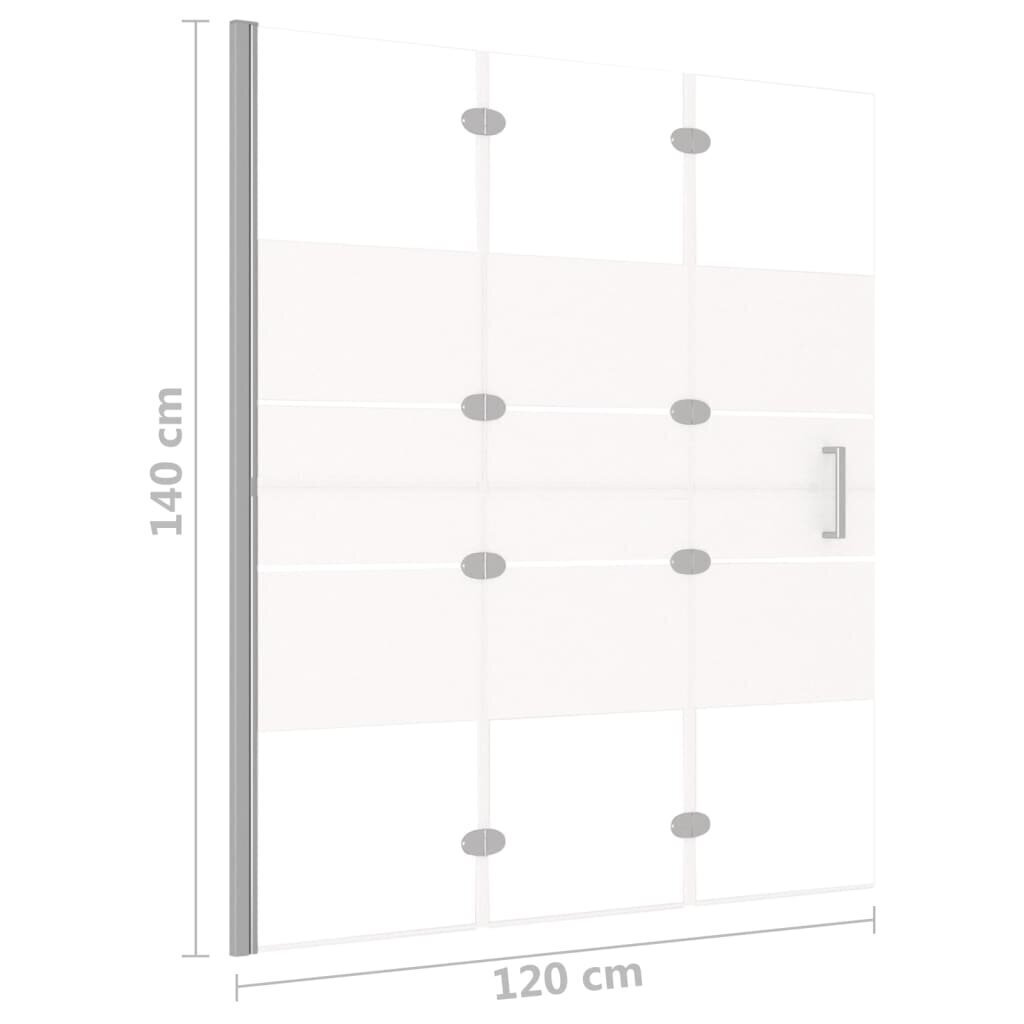 vidaXL volditav dušinurk, ESG-klaas, 120 x 140 cm, valge hind ja info | Dušikabiinide uksed ja seinad | kaup24.ee