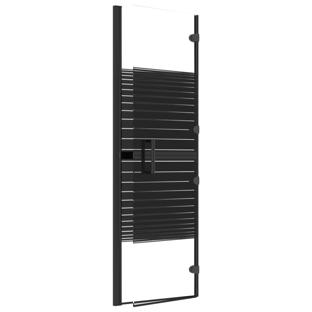 vidaXL volditav dušinurk, ESG-klaas, 100 x 140 cm, must hind ja info | Dušikabiinide uksed ja seinad | kaup24.ee