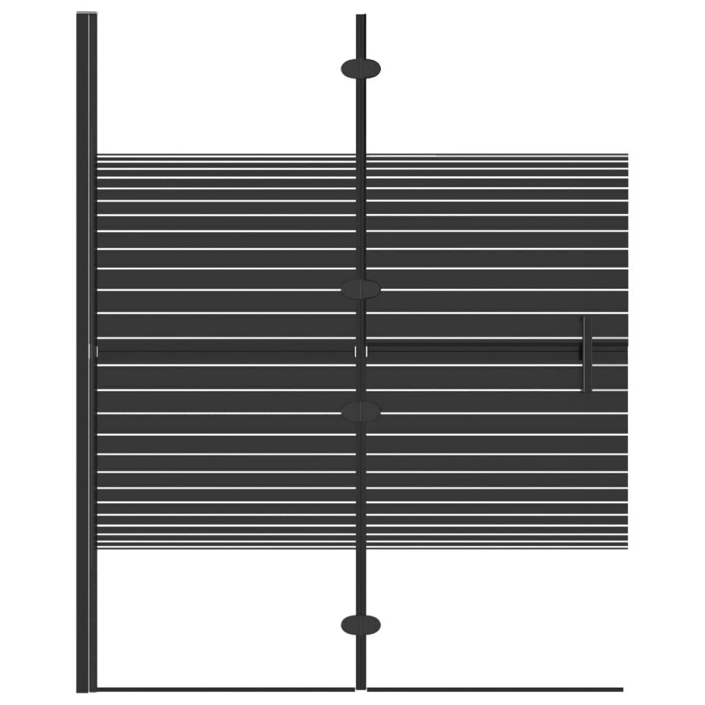 vidaXL volditav dušinurk, ESG-klaas, 100 x 140 cm, must hind ja info | Dušikabiinide uksed ja seinad | kaup24.ee