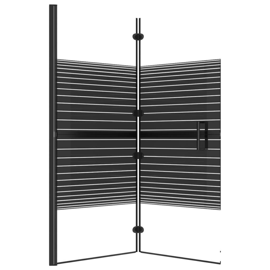 vidaXL volditav dušinurk, ESG-klaas, 120 x 140 cm, must цена и информация | Dušikabiinide uksed ja seinad | kaup24.ee