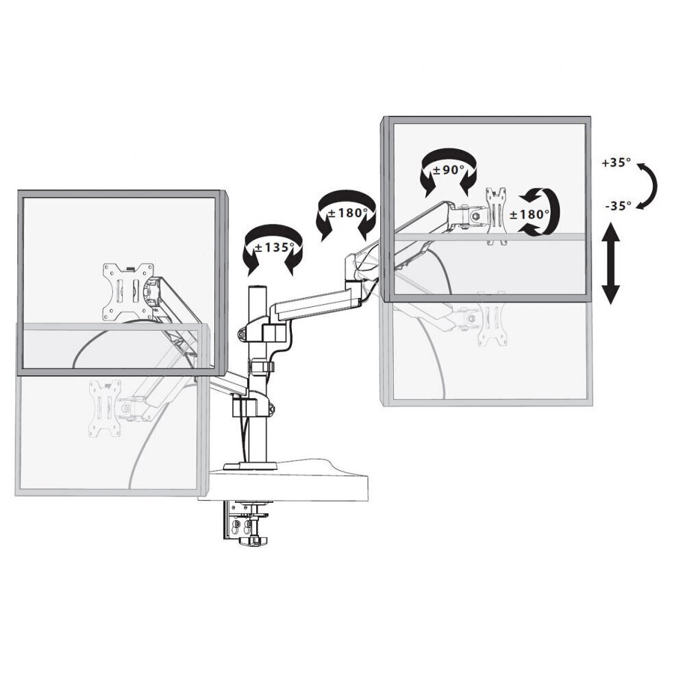 Manhattan 2X LED/LCD 17-32" hind ja info | Monitori hoidjad | kaup24.ee