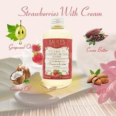 Питательное массажное масло STRAWBERRIES AND CREAM Saules Fabrika, 200 мл цена и информация | Массажные масла | kaup24.ee