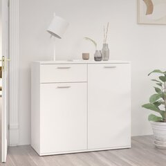 vidaXL puhvetkapp, kõrgläikega valge, 80 x 36 x 75 cm, puitlaastplaat hind ja info | Elutoa väikesed kapid | kaup24.ee