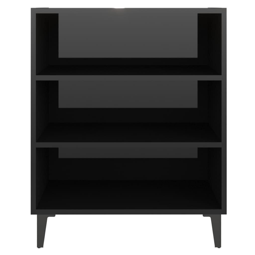 vidaXL puhvetkapp kõrgläikega must 57x35x70 cm, puitlaastplaat hind ja info | Elutoa väikesed kapid | kaup24.ee