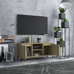 vidaXL metalljalgadega telerikapp, Sonoma tamm, 103,5 x 35 x 50 cm цена и информация | Шкафчики в гостиную | kaup24.ee