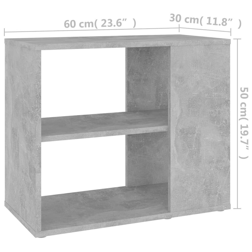 vidaXL kummut, betoonhall, 60 x 30 x 50 cm, puitlaastplaat hind ja info | Elutoa väikesed kapid | kaup24.ee