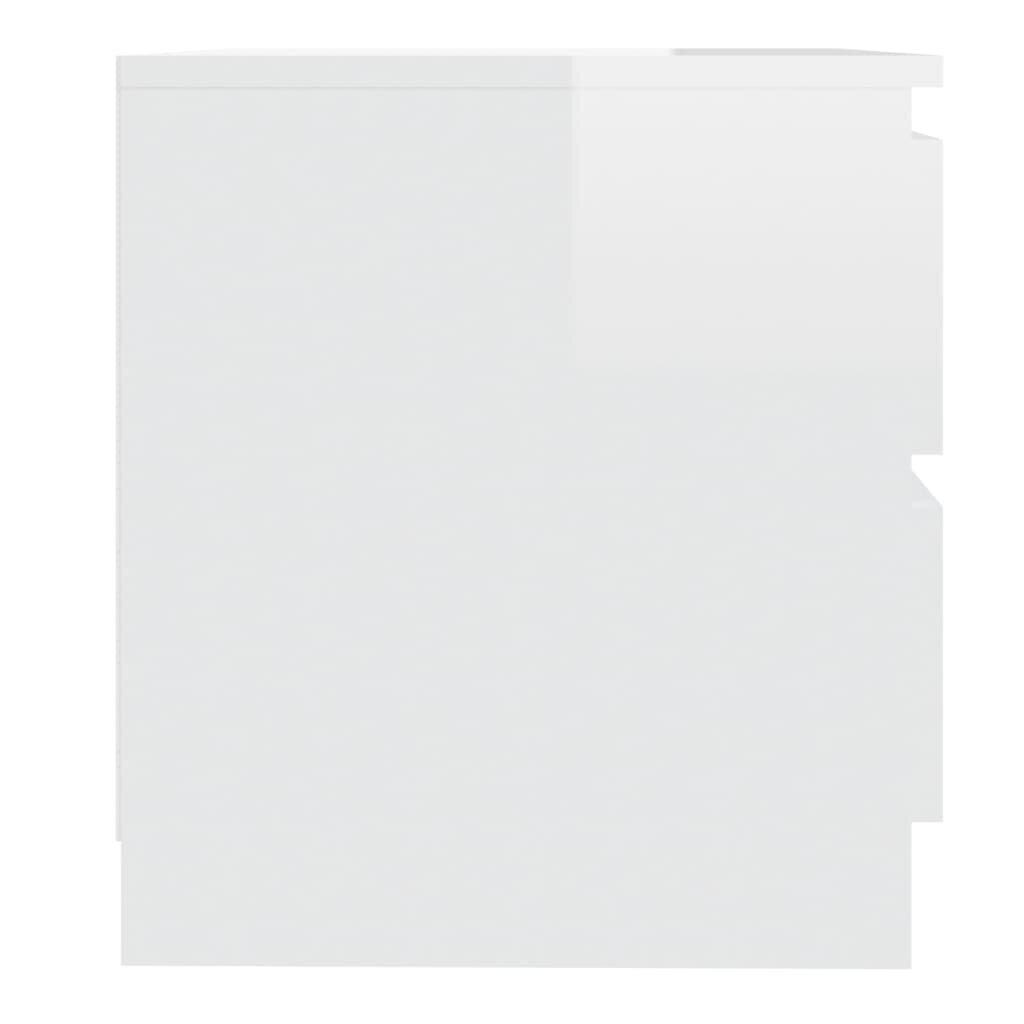 vidaXL Öökapp, kõrgläikega valge, 50x39x43,5 cm, puitlaastplaat hind ja info | Öökapid | kaup24.ee
