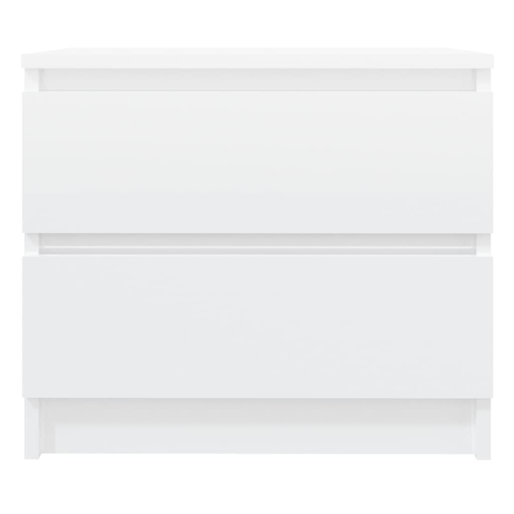 vidaXL Öökapp, kõrgläikega valge, 50x39x43,5 cm, puitlaastplaat hind ja info | Öökapid | kaup24.ee