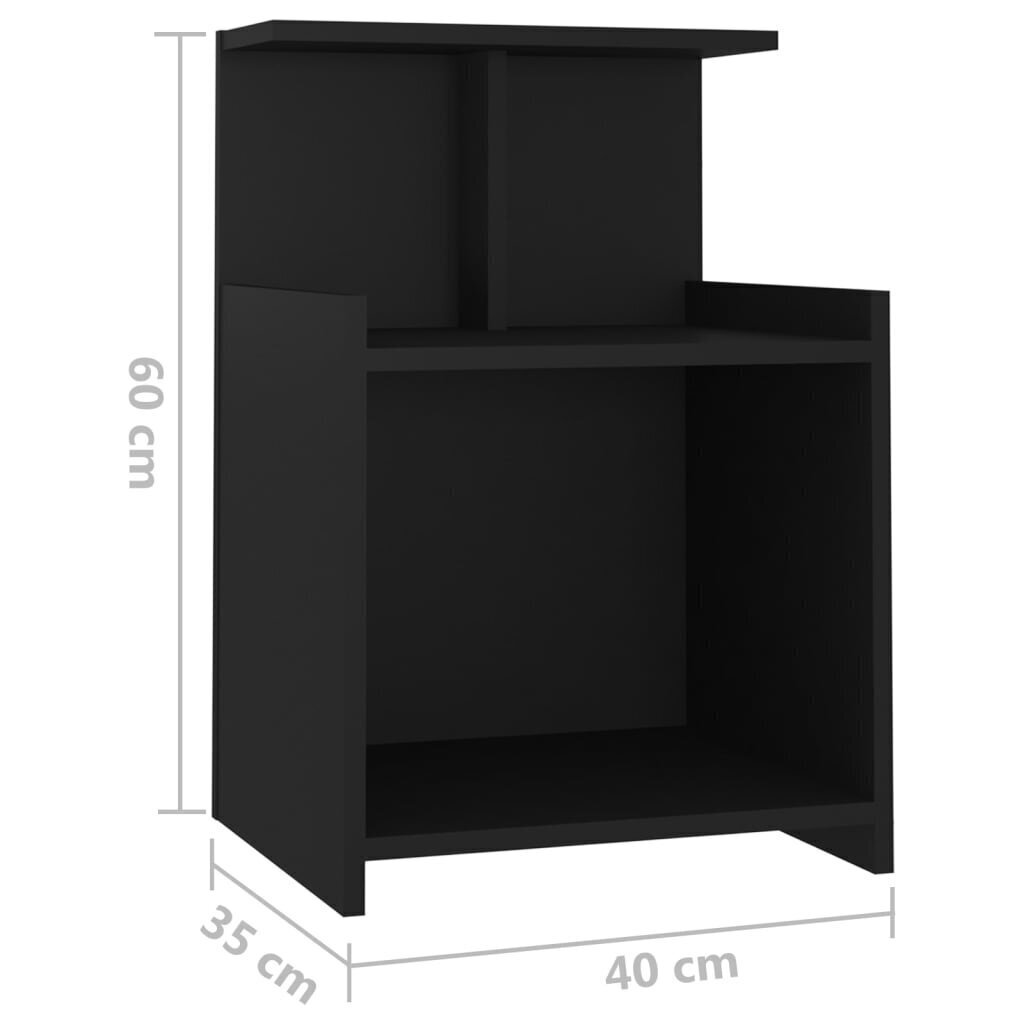 vidaXL öökapp, must, 40 x 35 x 60 cm, puitlaastplaat hind ja info | Öökapid | kaup24.ee