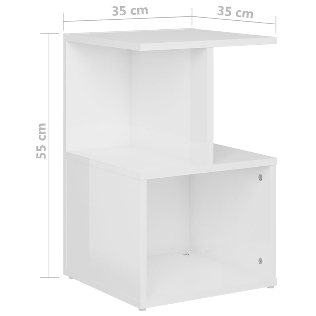 vidaXL kummut, kõrgläikega valge, 35 x 35 x 55 cm, puitlaastplaat hind ja info | Öökapid | kaup24.ee