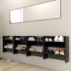 vidaXL seina kingakapid 4 tk, must, 60 x 18 x 60 cm, puitlaastplaat цена и информация | Полки для обуви, банкетки | kaup24.ee