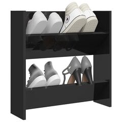 vidaXL seina kingakapp, kõrgläikega must, 60x18x60 cm, puitlaastplaat hind ja info | Jalatsikapid, jalatsiriiulid | kaup24.ee