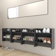 vidaXL seina kingakapid 4 tk, hall, 60 x 18 x 60 cm, puitlaastplaat hind ja info | Jalatsikapid, jalatsiriiulid | kaup24.ee