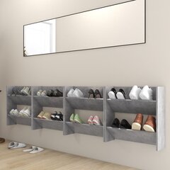 vidaXL seina kingakapid 4 tk, betoonhall, 60x18x60 cm, puitlaastplaat цена и информация | Полки для обуви, банкетки | kaup24.ee