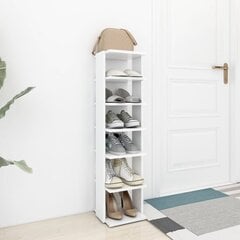 vidaXL kingakapp, valge, 25 x 27 x 102 cm, puitlaastplaat hind ja info | Jalatsikapid, jalatsiriiulid | kaup24.ee